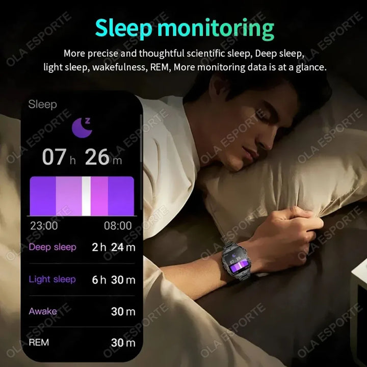 Reloj inteligente para exteriores 2024 con monitor de actividad física y llamadas Bluetooth.