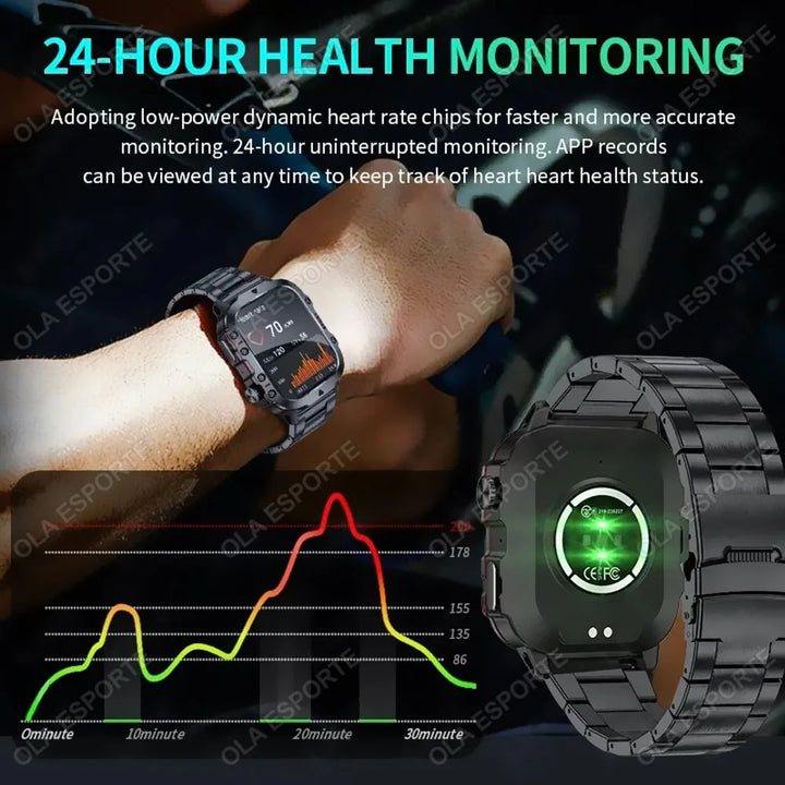 Reloj inteligente para exteriores 2024 con monitor de actividad física y llamadas Bluetooth.