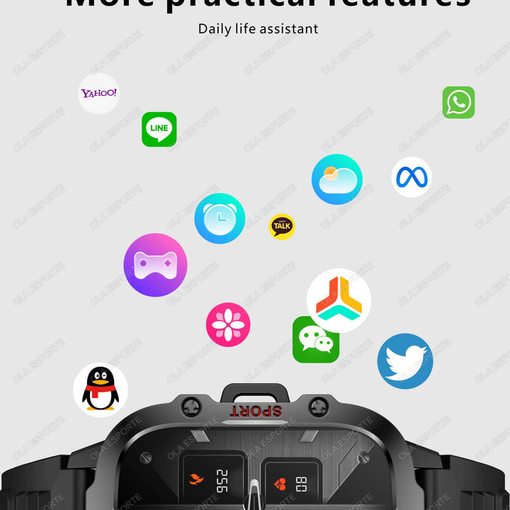 Reloj inteligente para exteriores 2024 con monitor de actividad física y llamadas Bluetooth.