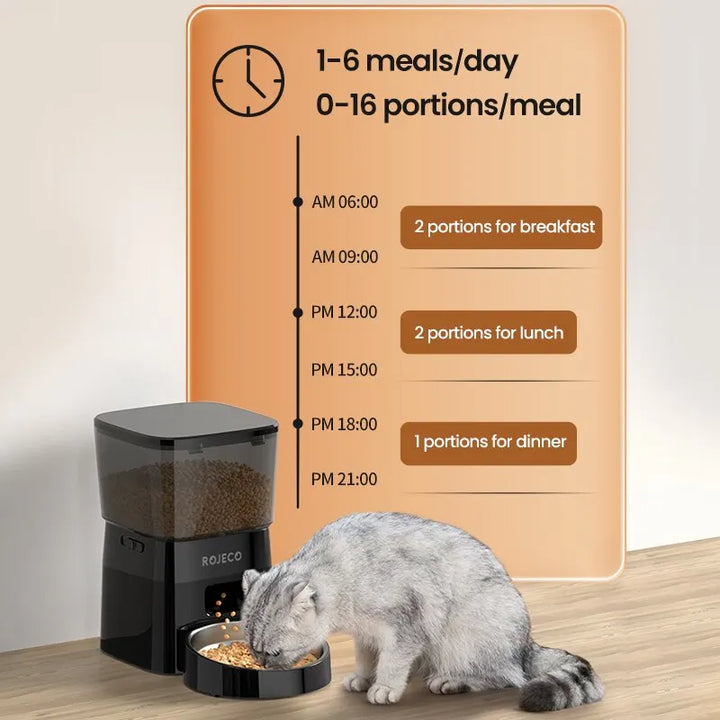 Comedero automático para perros y gatos ROJECO - Control inteligente