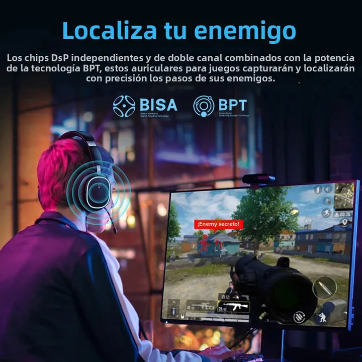 Auriculares inalámbricos para juegos Baseus GH02 - RGB y Bluetooth 5.3