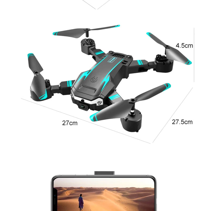 Dron Tesla 8K con GPS y sistema de evitación de obstáculos.