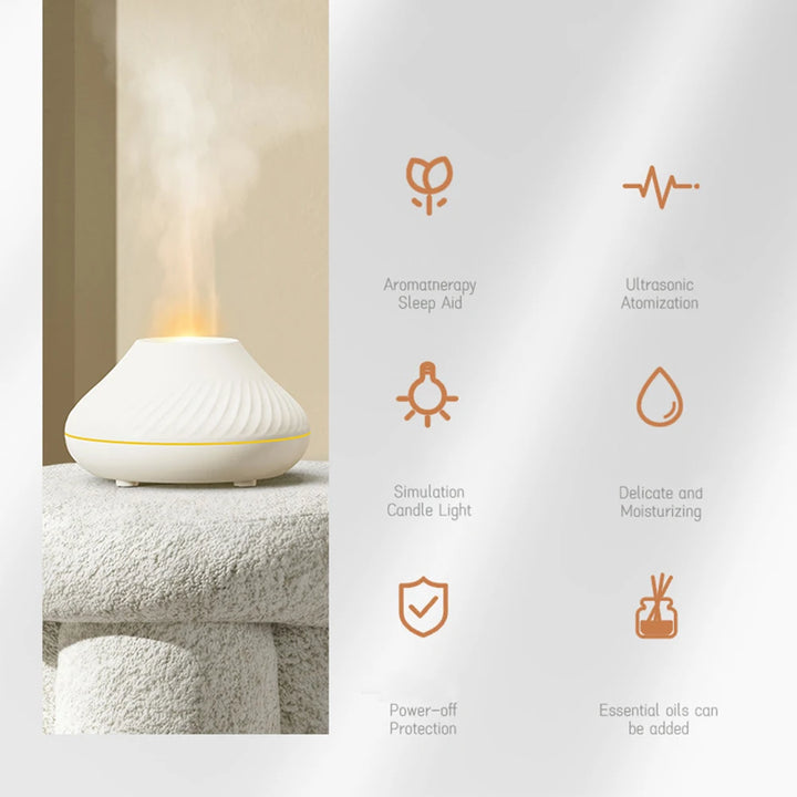 Difusor de aroma de llama Lanwang: crea un ambiente acogedor.