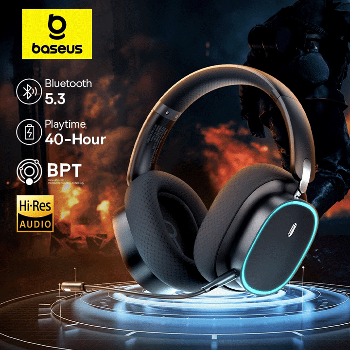 Auriculares inalámbricos para juegos Baseus GH02 - RGB y Bluetooth 5.3
