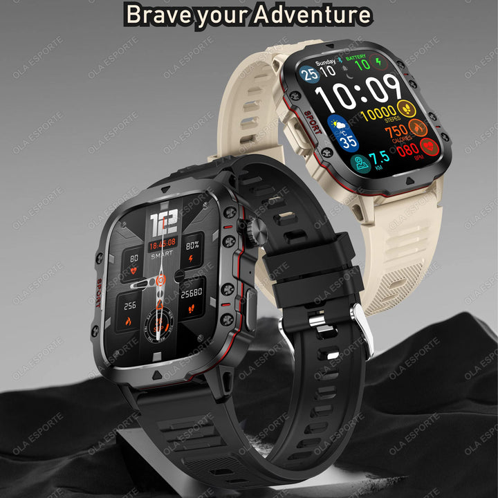 Reloj inteligente para exteriores 2024 con monitor de actividad física y llamadas Bluetooth.