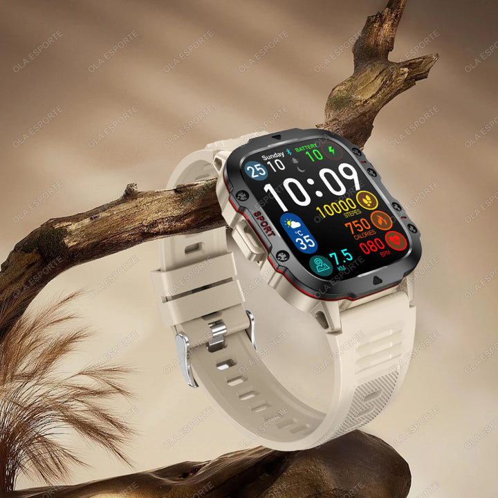 Reloj inteligente para exteriores 2024 con monitor de actividad física y llamadas Bluetooth.