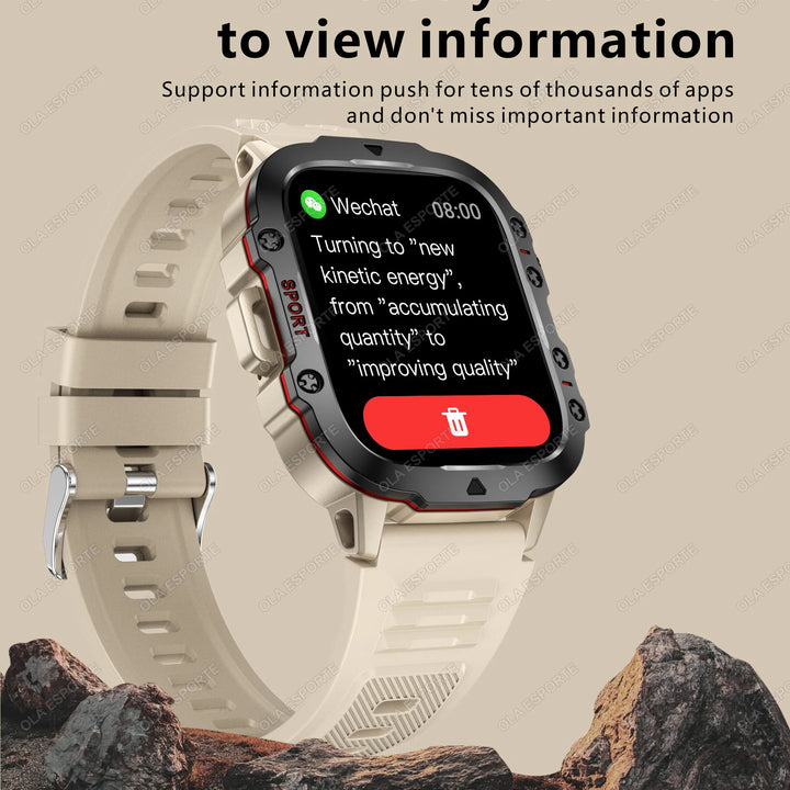 Reloj inteligente para exteriores 2024 con monitor de actividad física y llamadas Bluetooth.