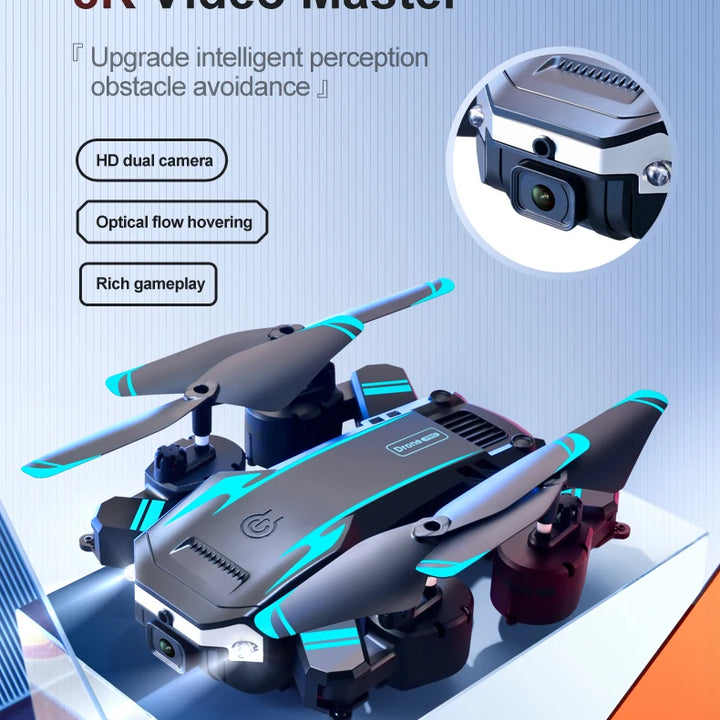 Dron Tesla 8K con GPS y sistema de evitación de obstáculos.