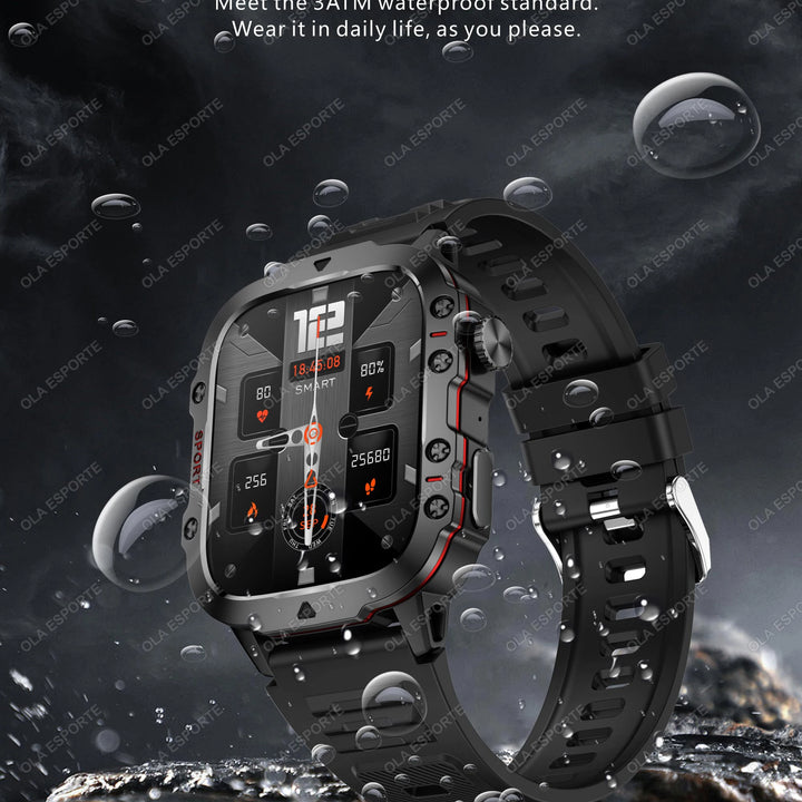 Reloj inteligente para exteriores 2024 con monitor de actividad física y llamadas Bluetooth.