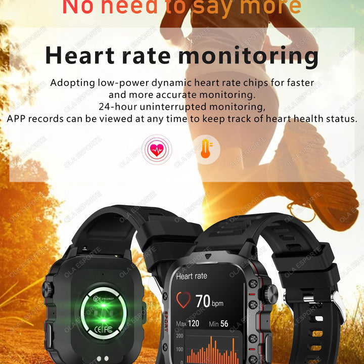 Reloj inteligente para exteriores 2024 con monitor de actividad física y llamadas Bluetooth.