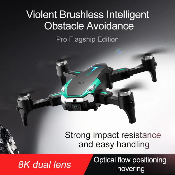 Dron Tesla 8K con GPS y sistema de evitación de obstáculos.