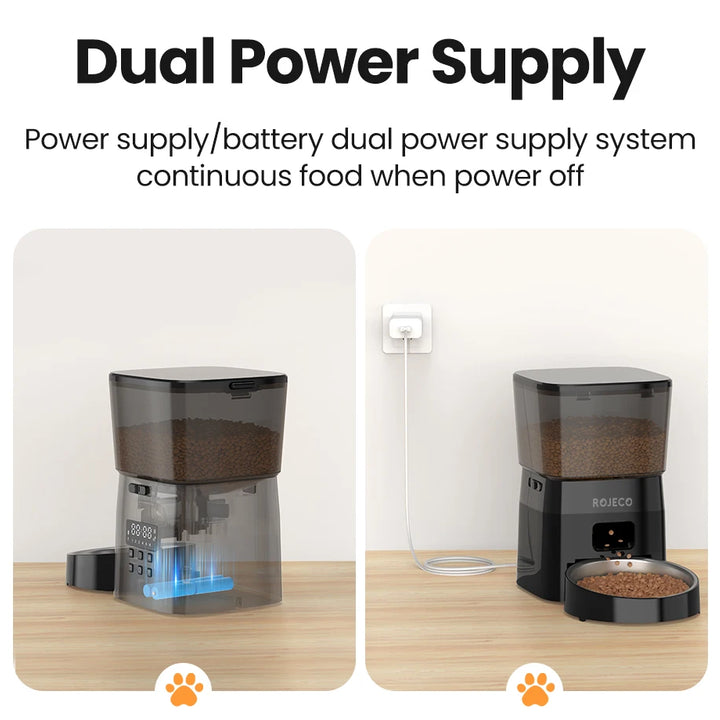 Comedero automático para perros y gatos ROJECO - Control inteligente