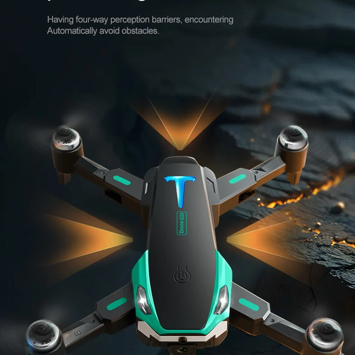 Dron Tesla 8K con GPS y sistema de evitación de obstáculos.