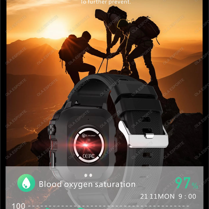 Reloj inteligente para exteriores 2024 con monitor de actividad física y llamadas Bluetooth.